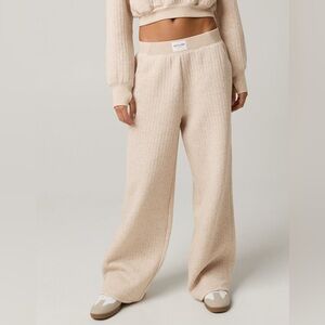 Aerie Coffee Run Trouser Heather Fawn Size Medium